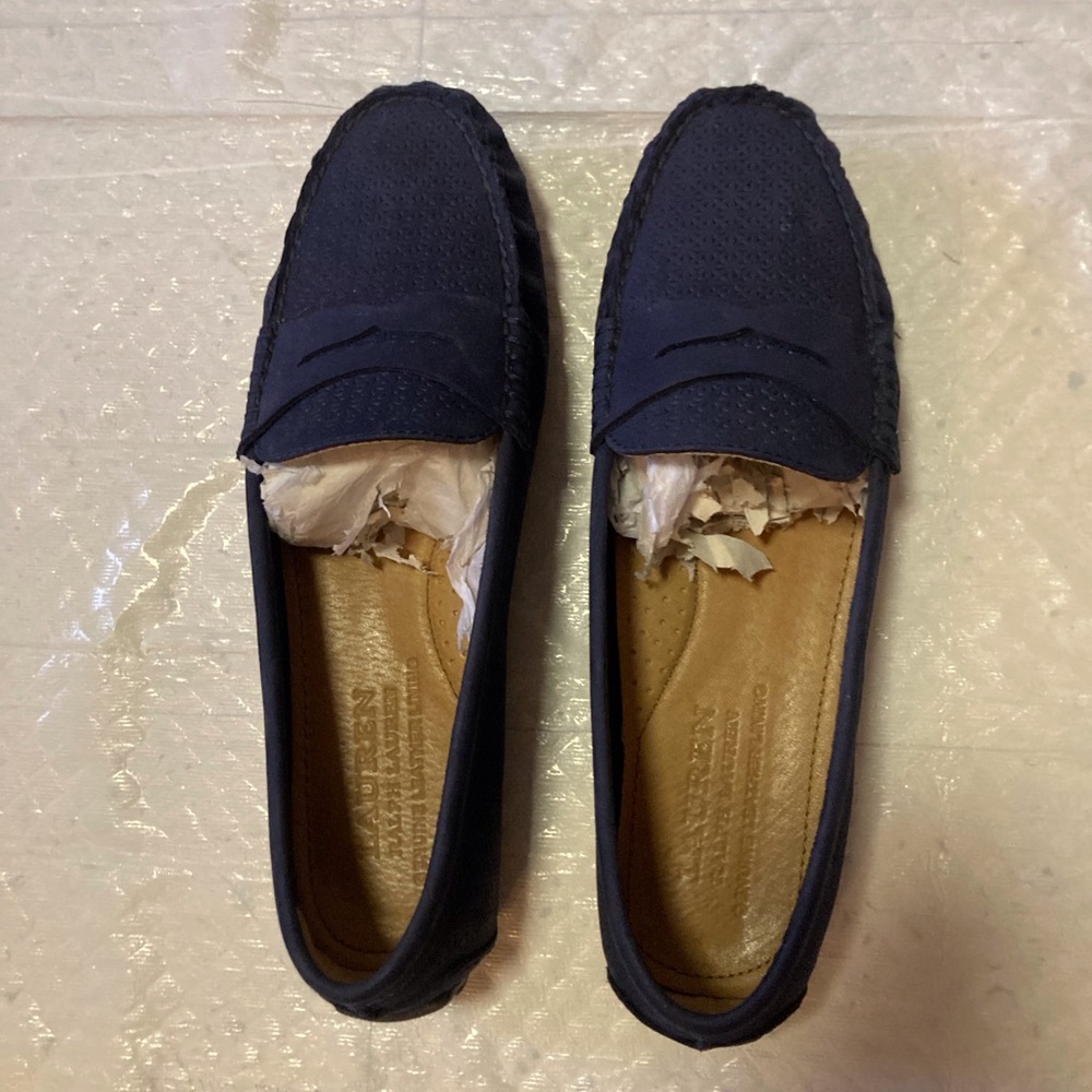 Lauren Ralph Lauren Navy Suede Camila Loafers